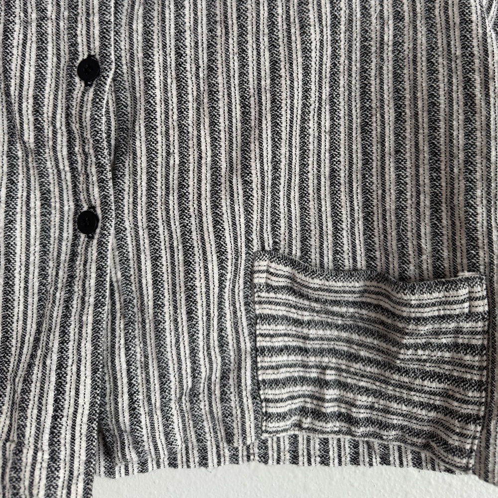 Eileen Fisher Linen Striped Button Vest Size L Minimalist Boho Chic Lagenlook - Picture 7 of 10